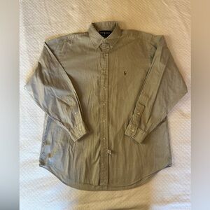 Ralph Lauren Men's Yarmouth Cotton Gray Button Down Shirt